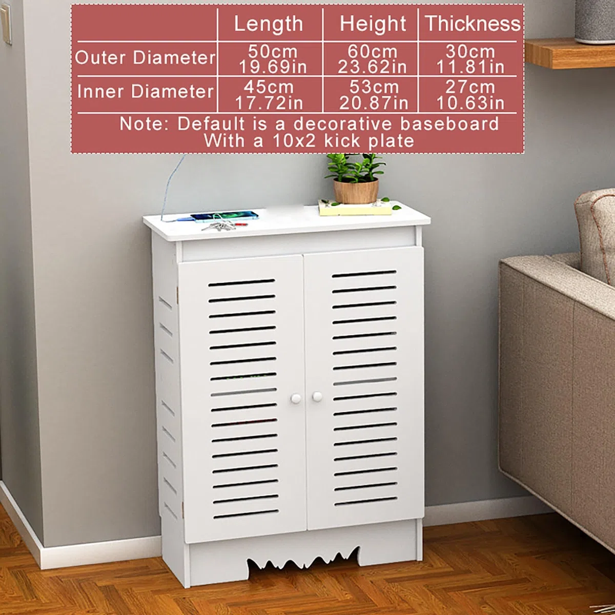 Router Armadio di Stoccaggio WiFi Multimedia TV Rack di Immagazzinaggio con Sportello per Camera Soggiorno e Ufficio Casa.(50x60x30cm)