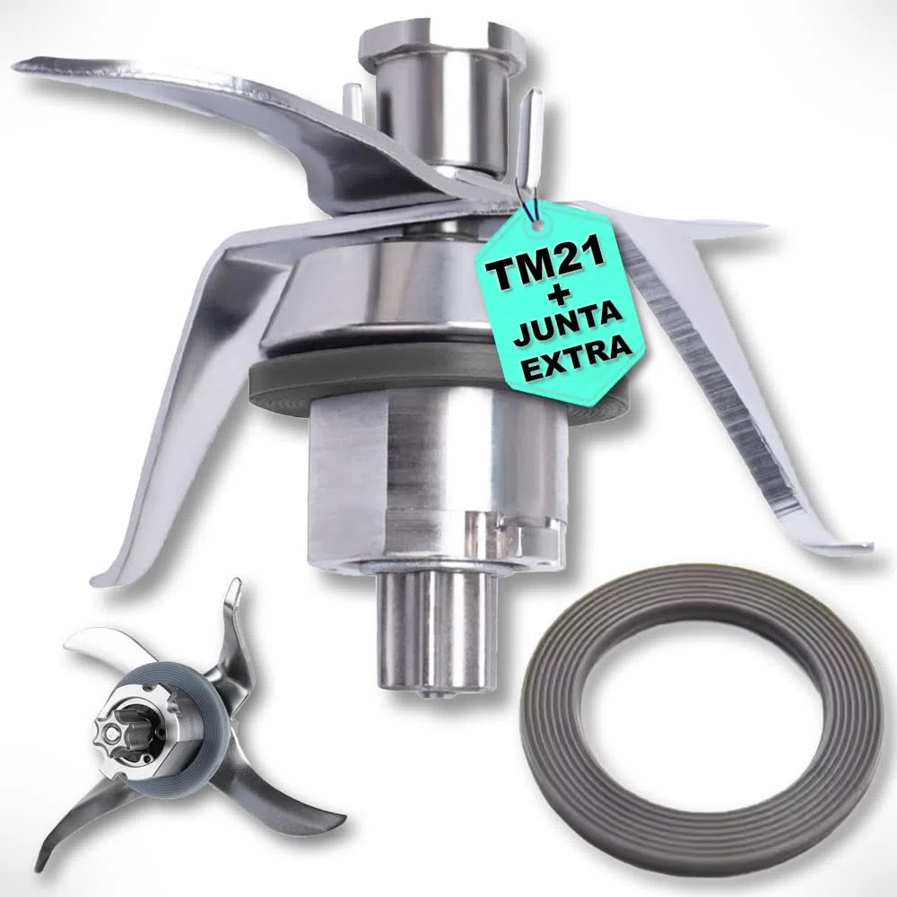 Gruppo Coltelli TM21 con 2 Guarnizioni di Tenuta Incluse – Ricambio per Vorwerk Thermomix Bimby TM21 – Lame in Acciaio Inox SUS420 – Ricambi e Accessori Bimby TM21
