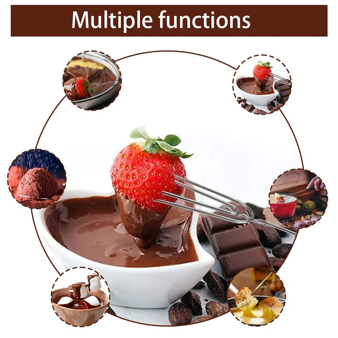WeddHuis Set di 4 Forchette per Praline, Acciaio Inossidabile Utensili per Cioccolato e Dolci, Posate Fai-da-Te per Praline Artigianali, Caramelle, Cioccolatini, Tartufi (con Griglia)