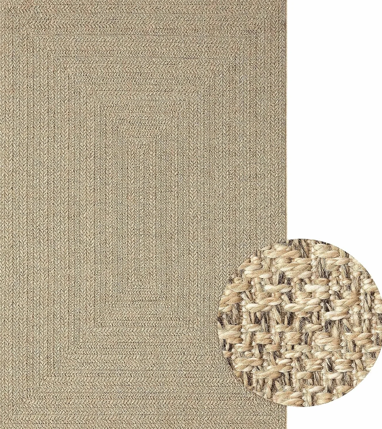 Mias Teppiche Kinsley - Tappeto robusto per interni ed esterni, effetto iuta naturale, resistente alle intemperie, adatto per terrazza e giardino