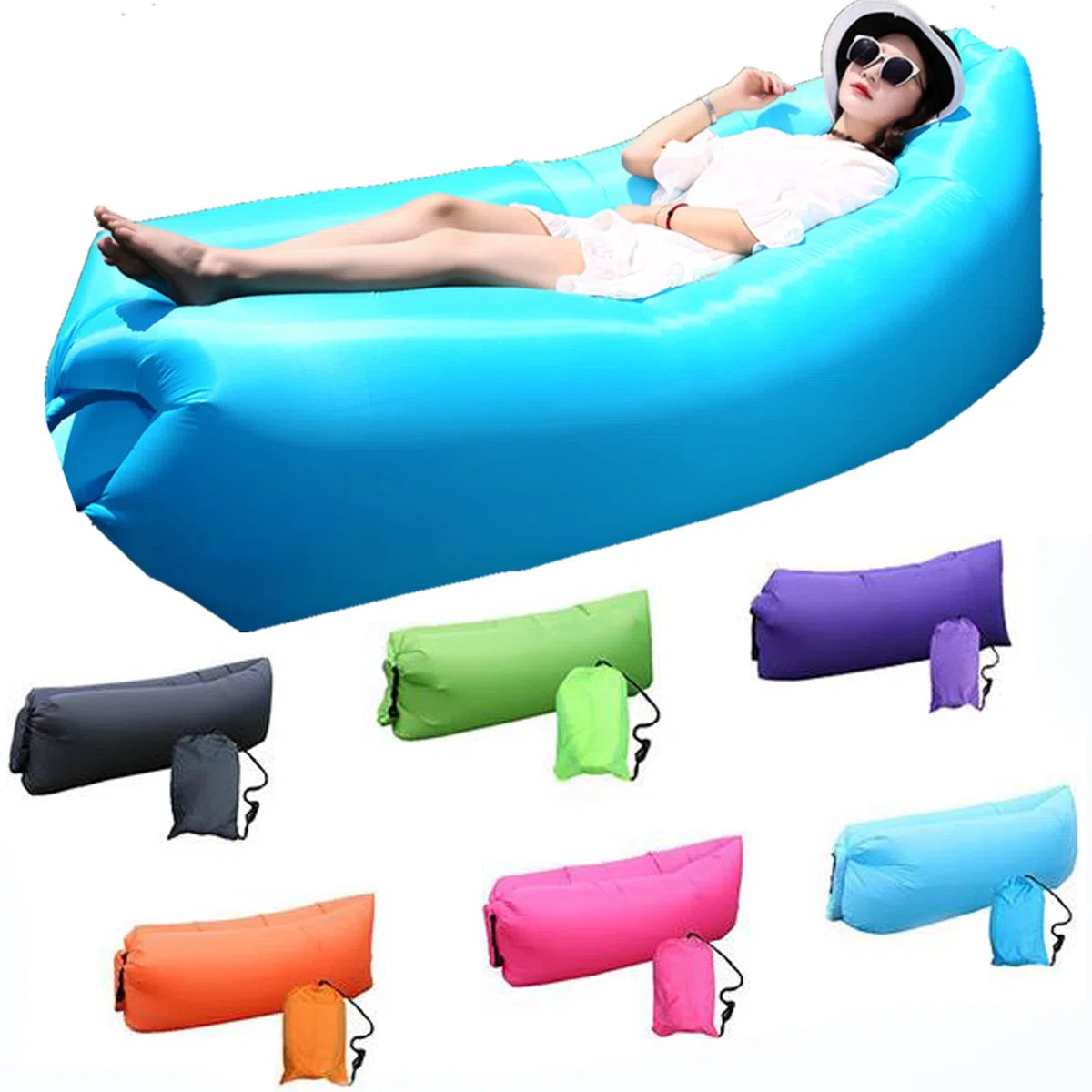 Divano Gonfiabile a Sdraio Air, Divano ad Aria Air con Pacchetto Portatile,Divano Gonfiabile Campeggio per Viaggi, all'aperto, Campeggio, Escursionismo, Piscina e Feste in Spiaggia