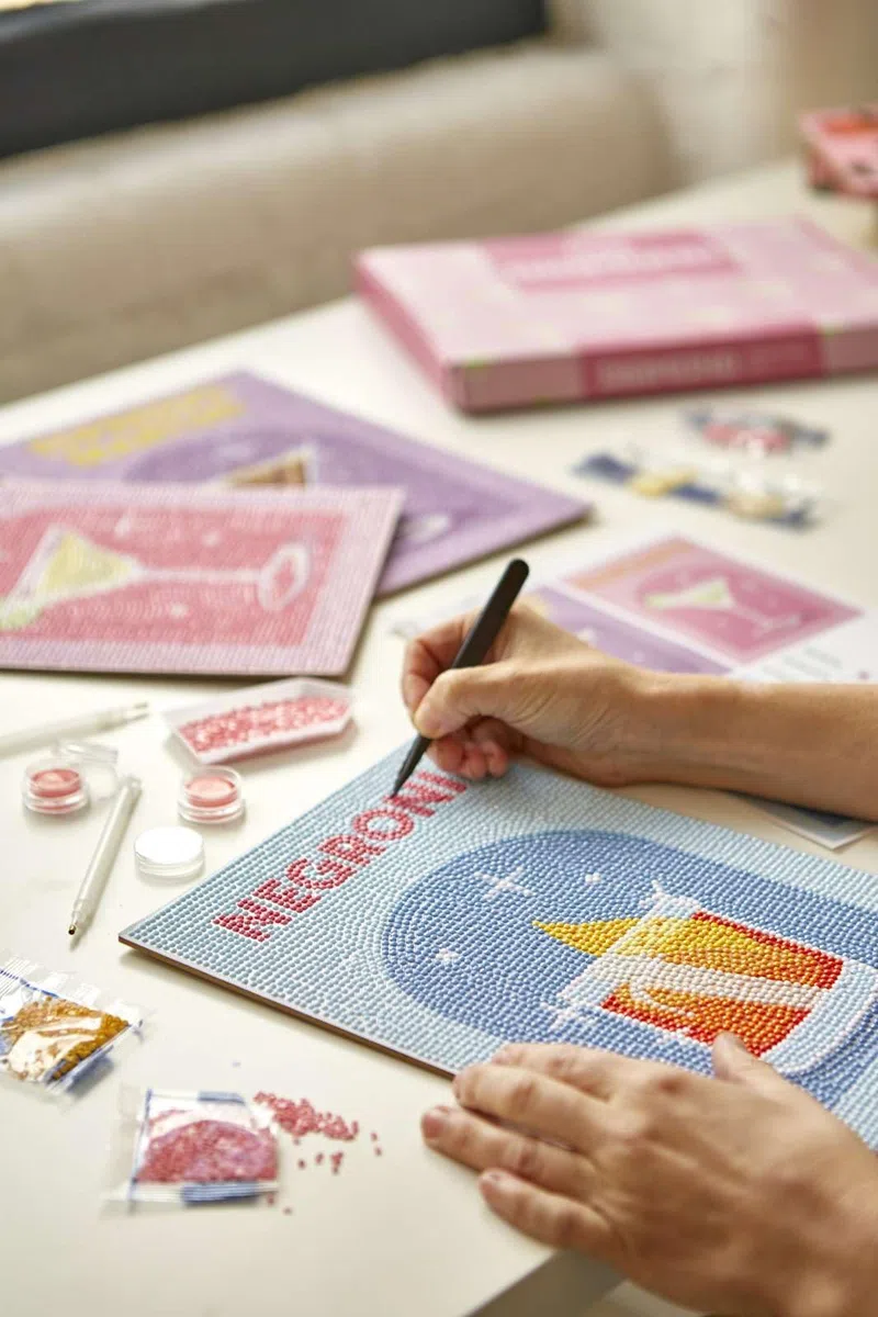 Dabble Diamond Kit di Pittura – Set di 3 Kit Completi di Pittura con Diamanti su Tela per Adulti, Arte con Diamanti di Cristallo