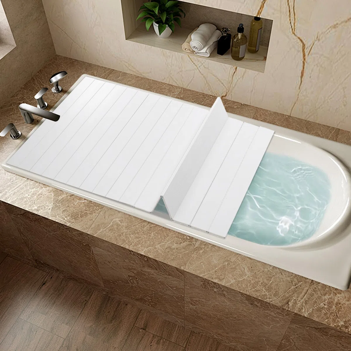 Copertura per vasca da bagno, 170 x 70 cm, pieghevole, antipolvere, copertura per vasca da bagno, per la casa, il bagno d'albergo, esperienza SPA