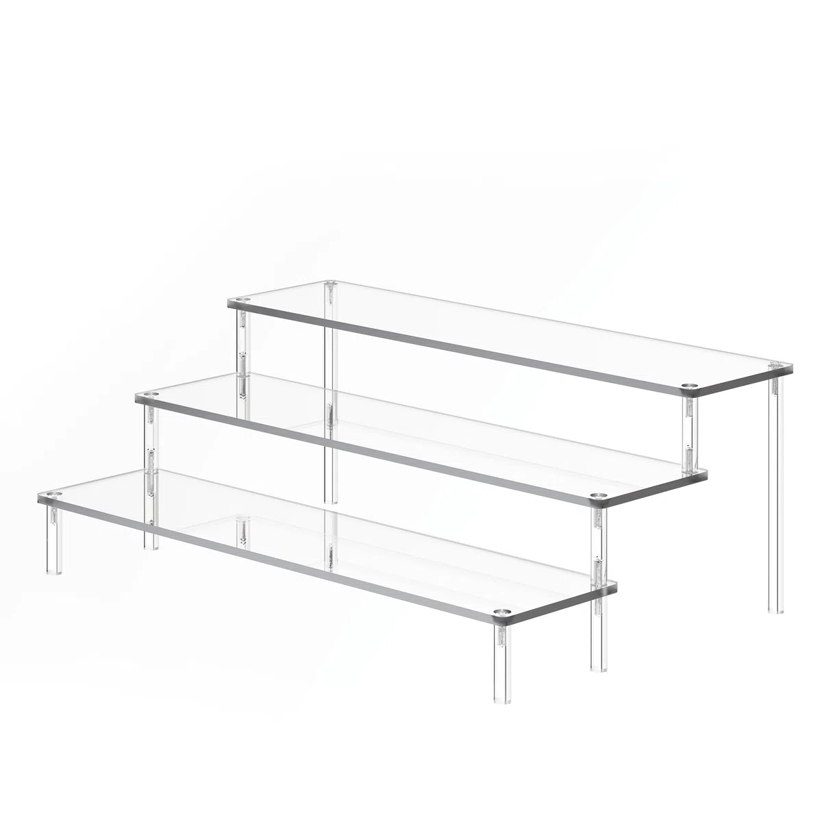 Espositore a 3 ripiani in acrilico trasparente, 40 cm, espositore per profumi, spessore 5 mm, per profumi, dopobarba, trucco, dessert, oggetti da collezione