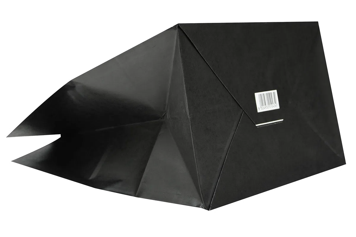 Carte Dozio S.R.L. - Shopper in Kraft Comfondo Quadro, Color Nero, Maniglia Piatta, F.To Cm 27+17X29, Cf 50 Pz