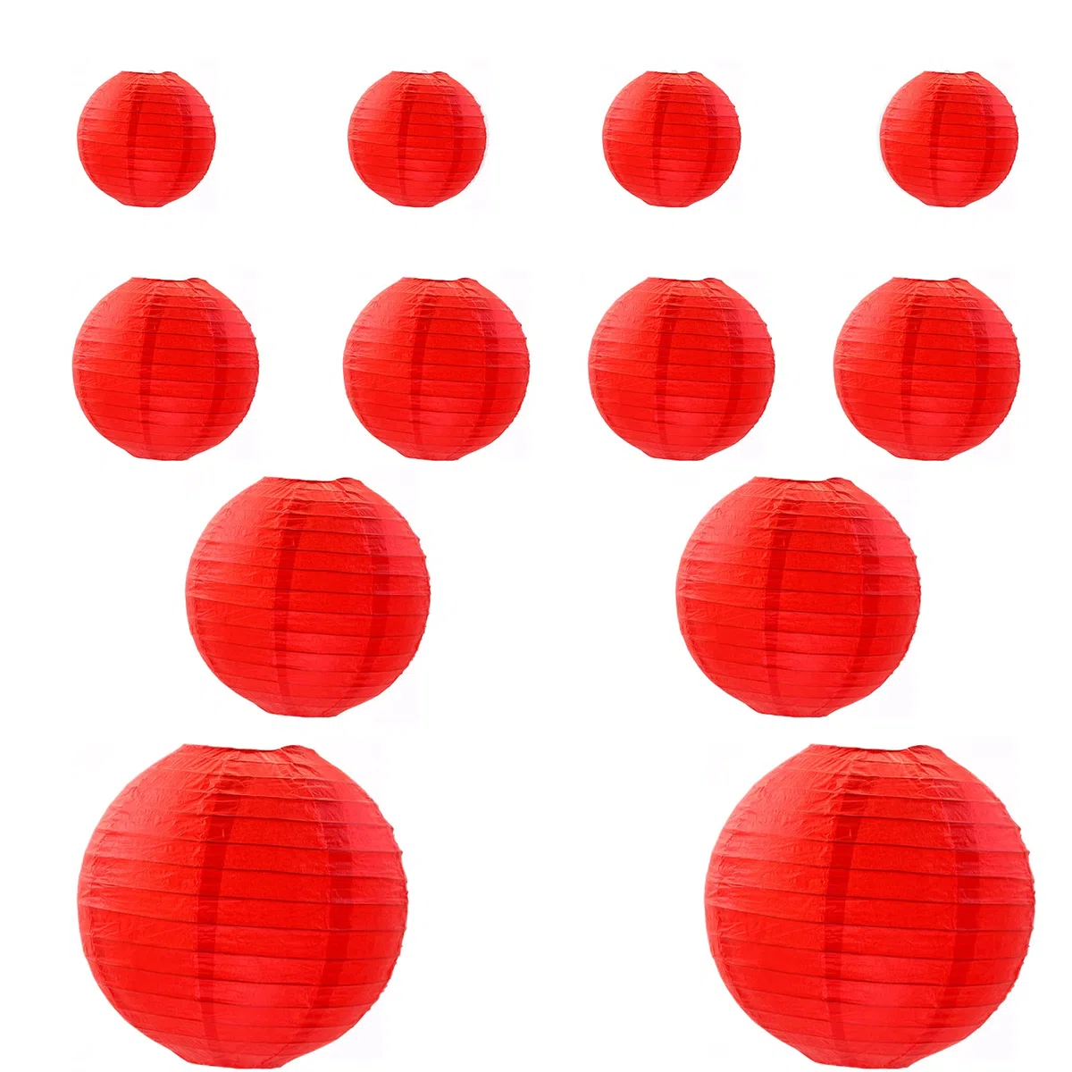 12 Pezzi Palla di Carta Lanterna, Lanterna di Carta Rosso, Decorazione Lanterna, Applica a per Decorazione di Matrimonio, Casa, Natale, Feste Ecc(Rosso)