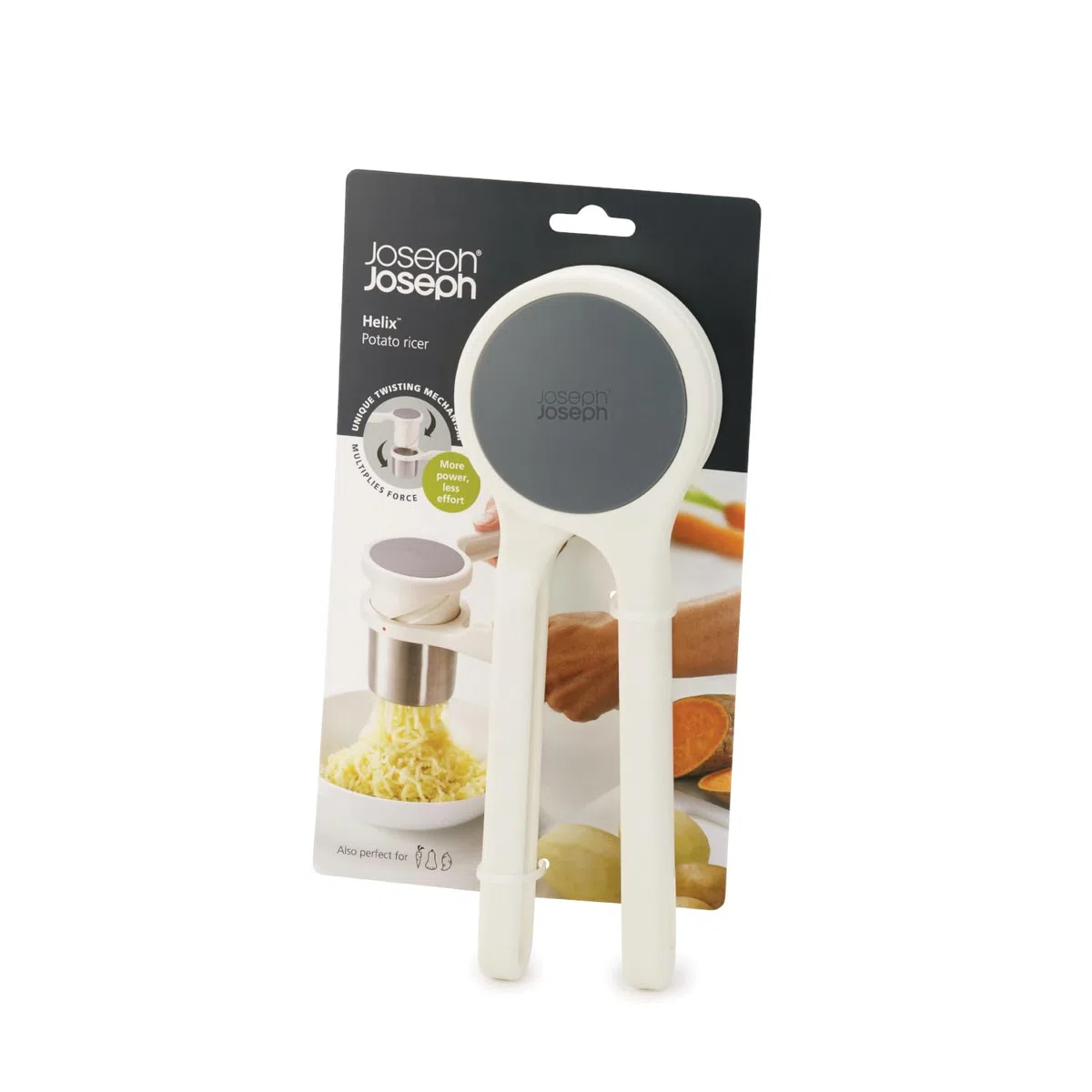Joseph Joseph Helix Schiacciapatate, per Ridurre in Purea e Schiacciare le Verdure, Acciaio Inox, Bianco/Grigio