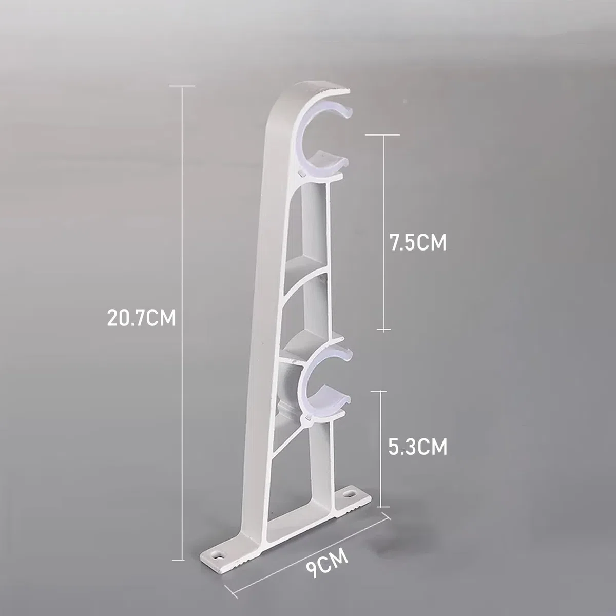 Bastoni per Tende Doppio Binario in Lega di Alluminio Supporto Robusto con Anelli Silenziosi per Tende Velate Oscuranti da Parete Soggiorno Camera(White,160CM)