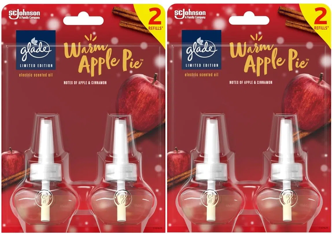 glade Electric Plug In Refill 20 ml – Warm Apple Pie, confezione da 4