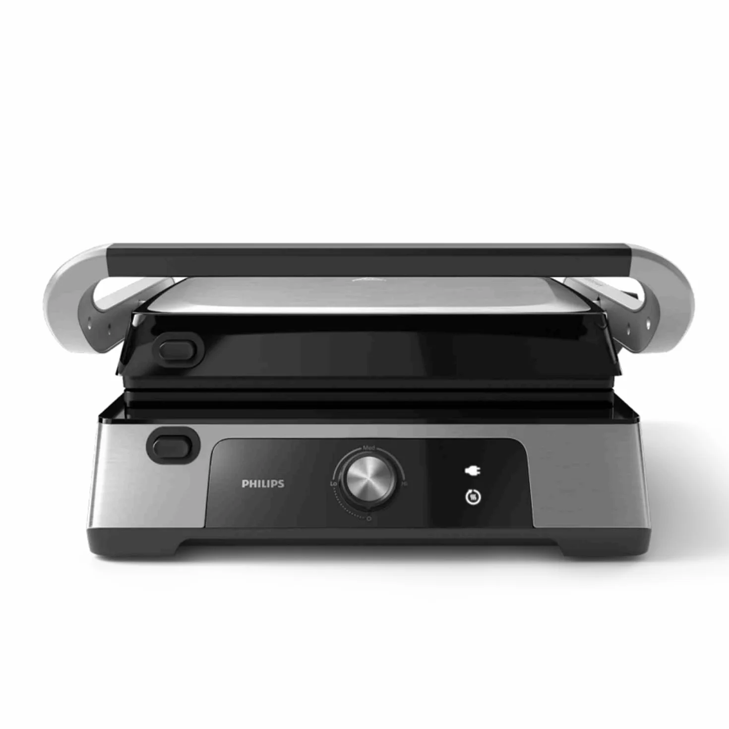 Philips Griglia Elettrica - Contact Grill. Temperatura regolabile. Ampio grill e prestazioni ad Alta Potenza. Piastre Antiaderenti e vassoio raccogli grasso rimovibili. (HD6301/90)