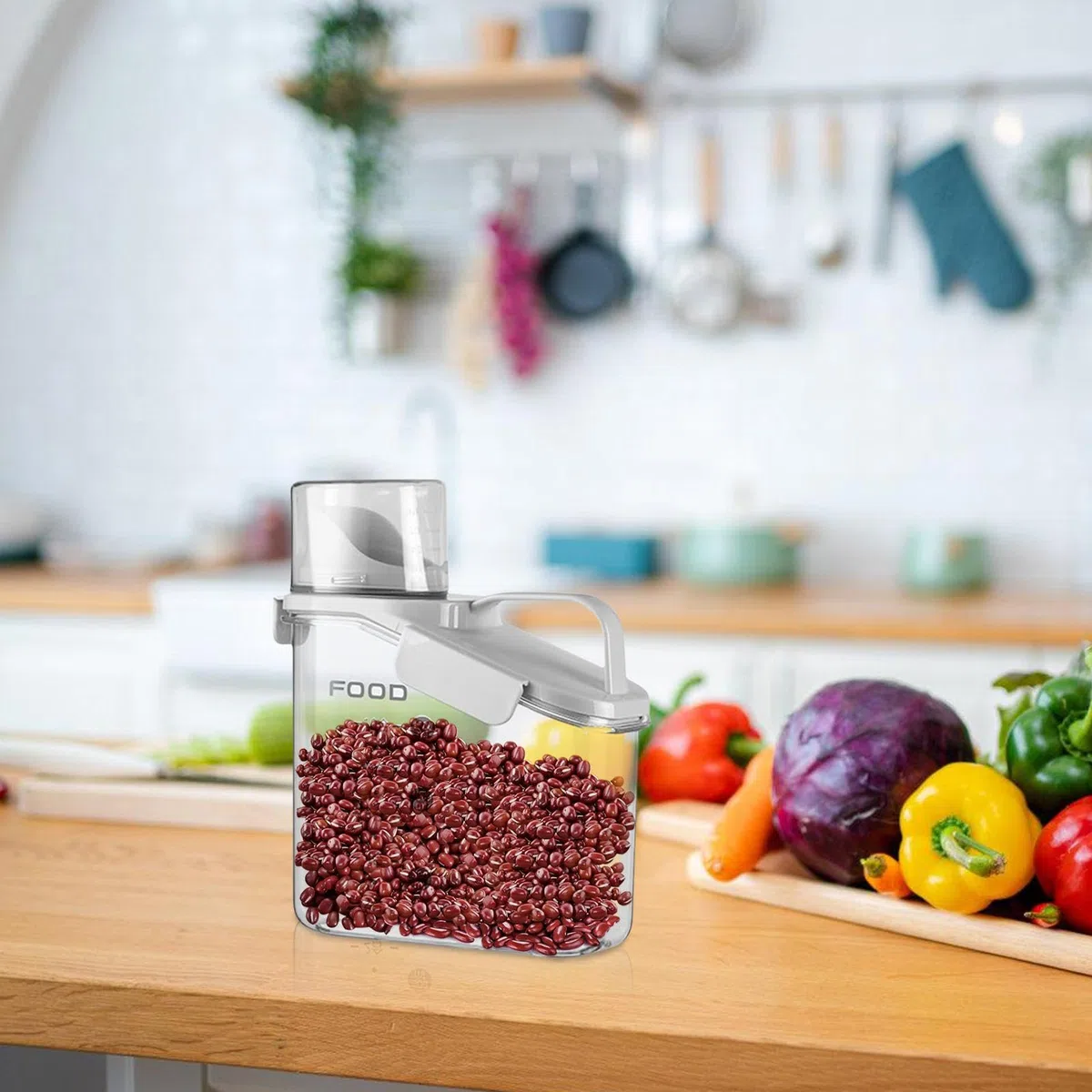 Contenitori per cereali | Contenitore per cereali secchi con coperchio ermetico | Dispenser di cereali da cucina multifunzione per fagioli verdi, riso