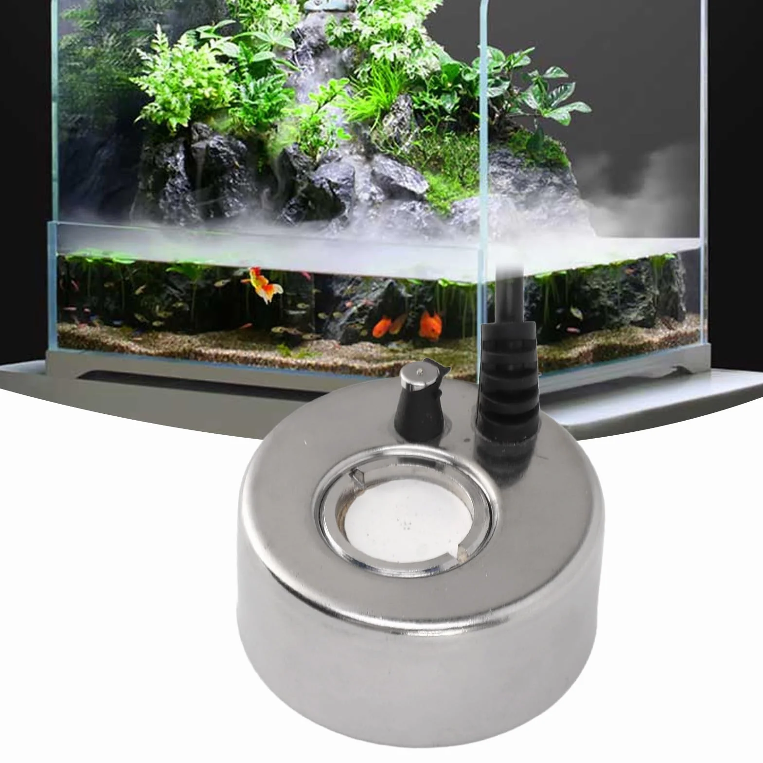 SIXRUN DC 12v Interface Mist Maker Fogger per Aquascape in Interior of Fountain, Tecnologia Ad Ultrasuoni per Bagno di Uccelli Rocciosi, applicabile: Serbatoio del Serbatoio 'Acqua di Pesce