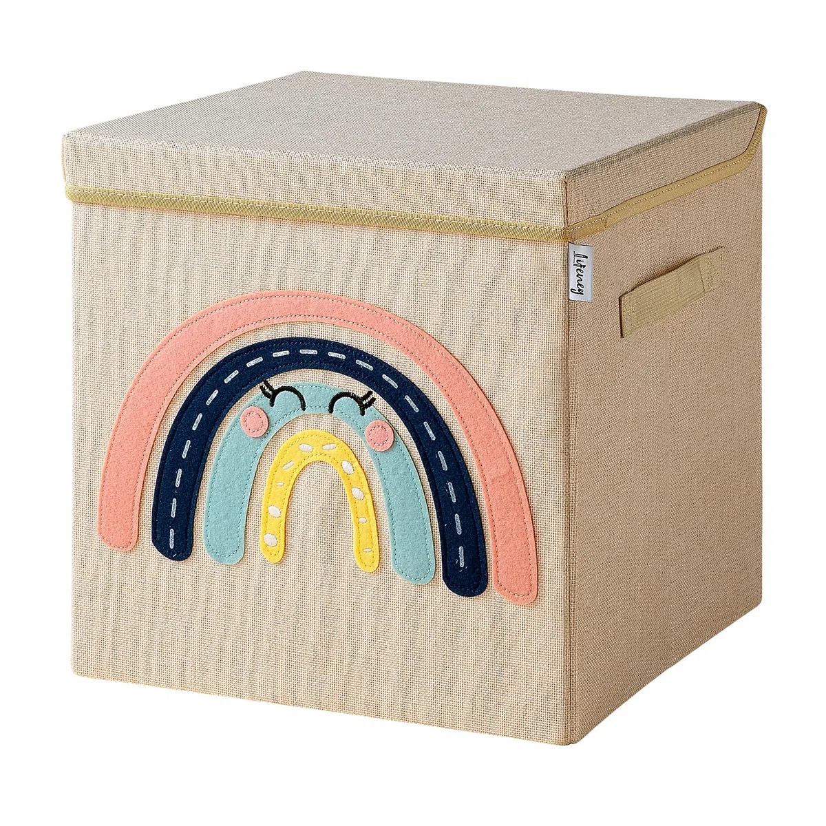 Scatola portaoggetti coperchio e arcobaleno I scatola portagiochi con motivo adatto a scaffali cubici I scatola organizzatrice per la cameretta dei bambini I cesto portaoggetti per bambini