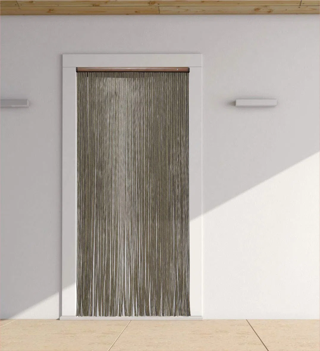 TENDA ANTIMOSCHE PER PORTA IN CORDA modello BRAID cm.120x230 (beige/marrone)