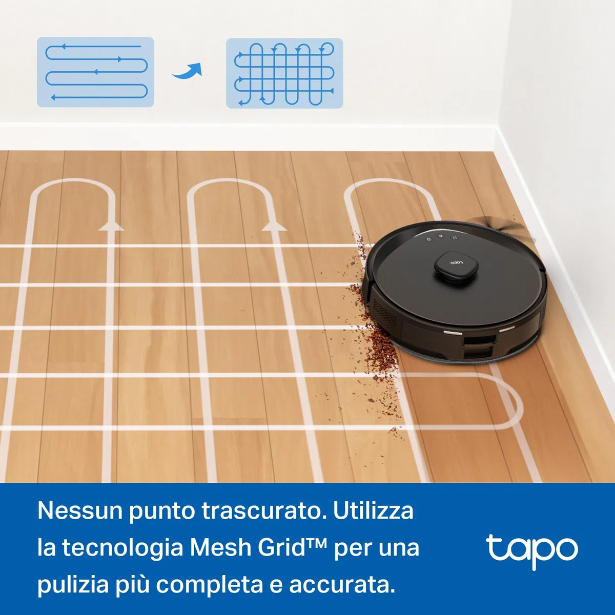 Tapo RV30 Max Plus Robot Aspirapolvere Lavapavimenti con Mappatura 5300Pa, Svuotamento Automatico Polvere 3L, Doppia Navigazione LiDAR +IMU, Zone No-Go e Muri Virtuali, Controllo APP&Alexa&Google