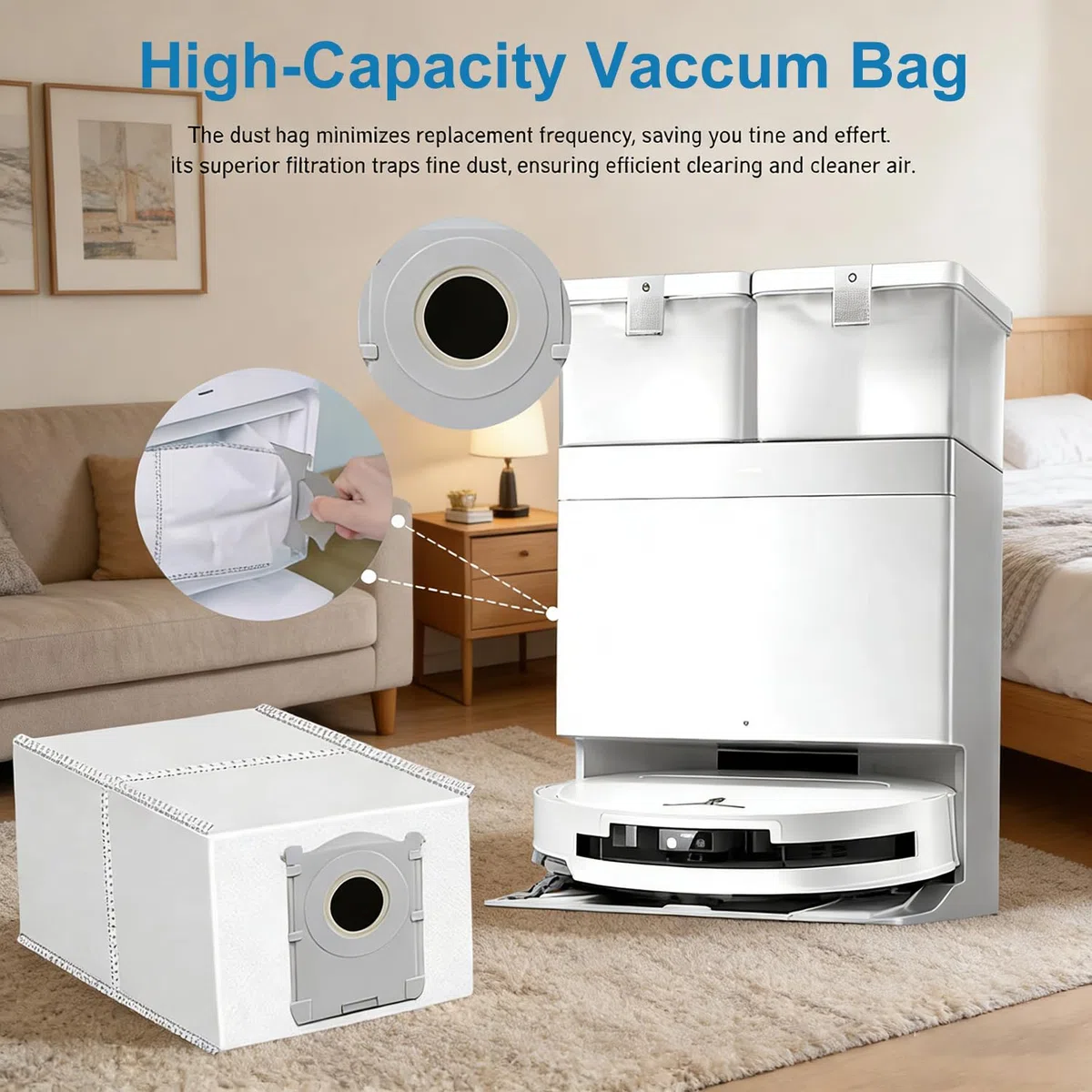 Accessori per ECOVACS DEEBOT T50 Pro Omni/ T50 Omni/ T50 PRO OMNI Gen2 Robot aspirapolvere, 1 spazzola principale, 4 filtri, 4 panni, 6 sacchetti, 4 spazzole laterali.