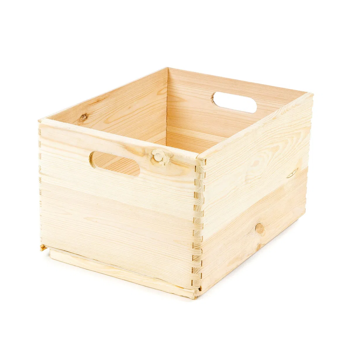 Compactor SKYR Wooden Box XL 40x30x23 cm in Natural Pine Wood for Home Organization