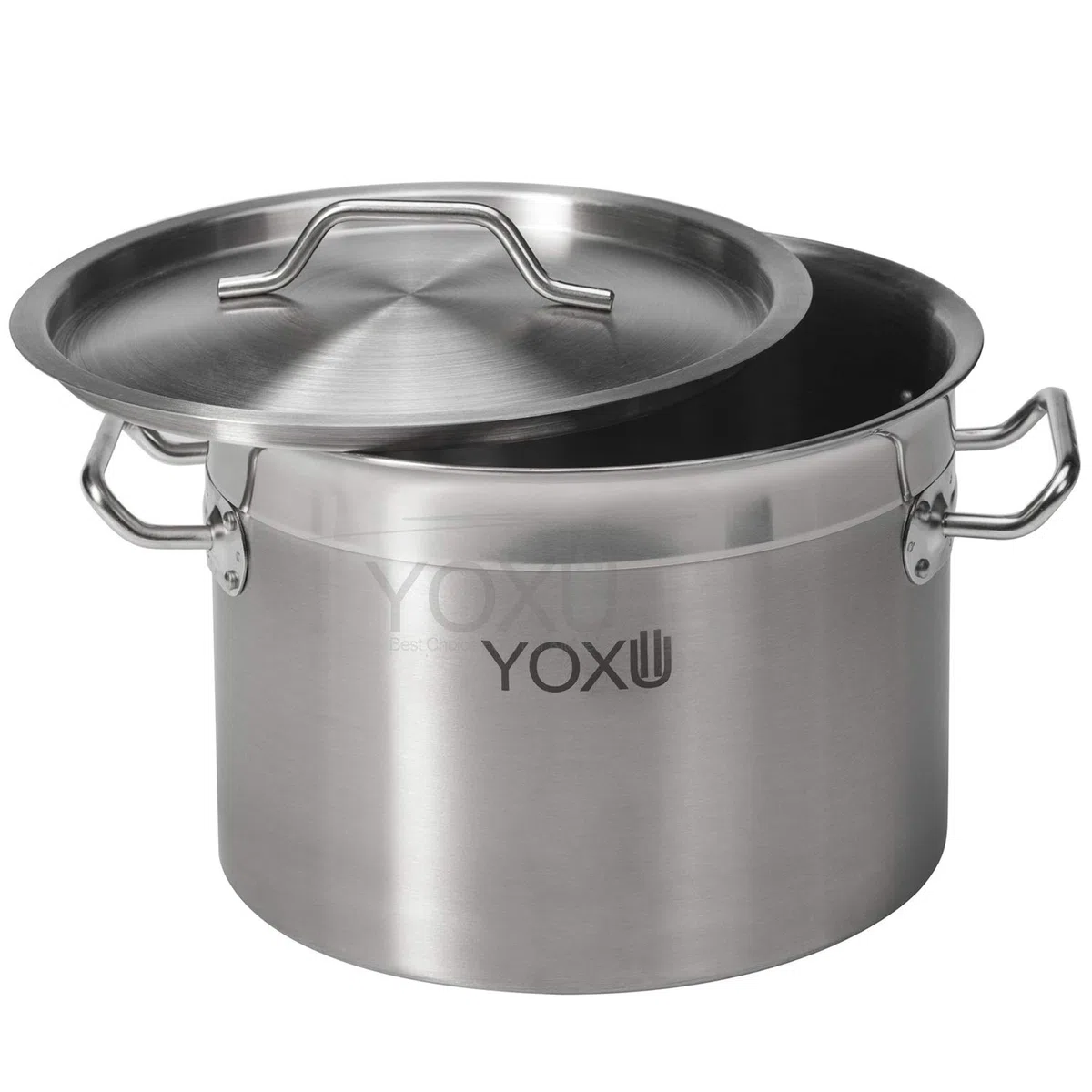 PENTOLA CON COPERCHIO ACCIAIO INOX 18/10 CUCINA CATERING RISTORANTE AISI 304 (Diametro 25 cm altezza 18 cm)