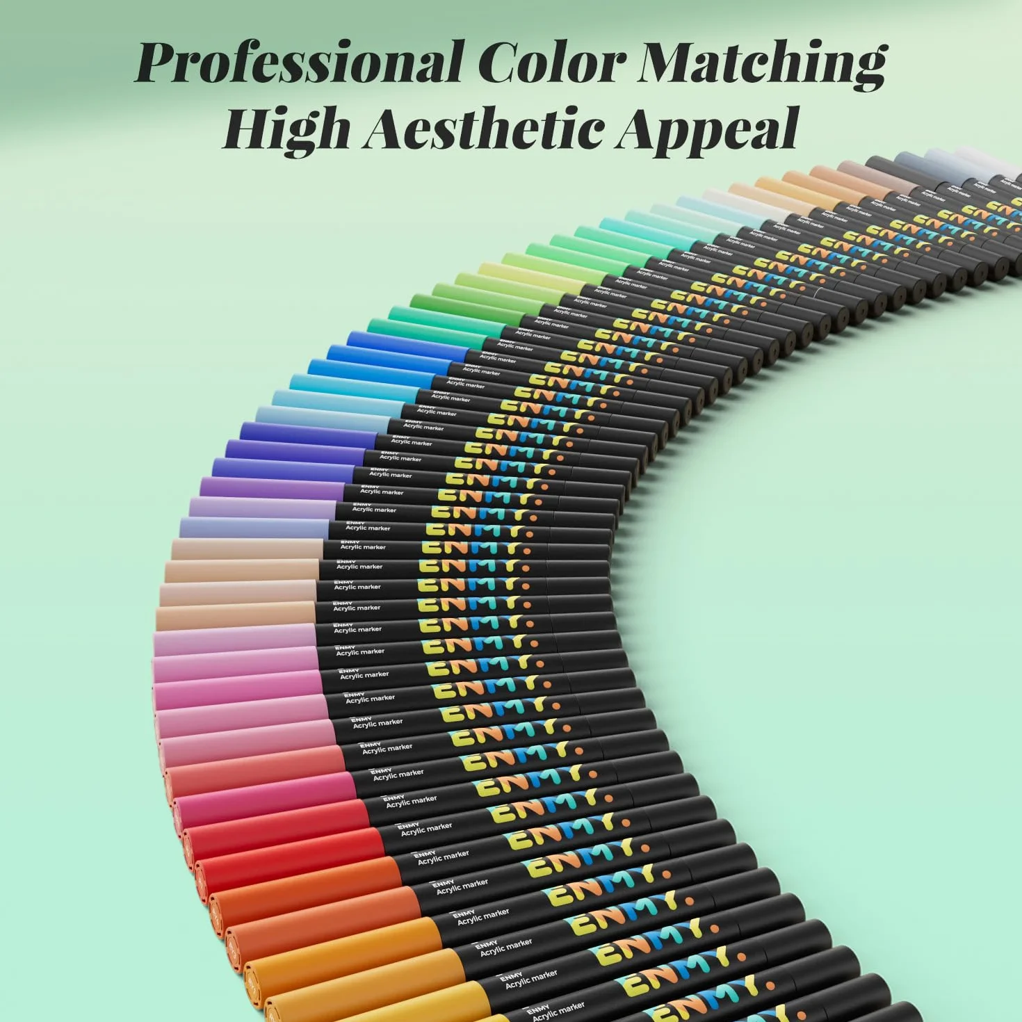 ENMY 80 Colori Pennarelli Acrilici, Penna da Pittura Acrilica Liquida Diretta, Pennarelli per Tessuti per Tessile, Tela, Roccia, Vetro, Legno, Carta, Fai da Te, Penne da Colorare Acriliche per
