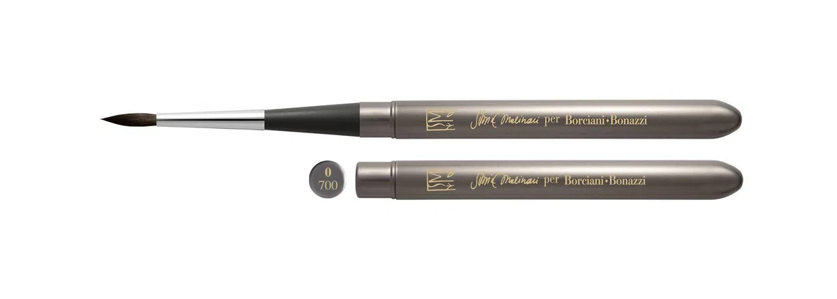 BORCIANI E BONAZZI, Pennello Silvia MOLINARI Serie 700, Misura 0, Ideale per Acquerello, Prodotto Cruelty Free in Filato Sintetico, Pennelli per Dipingere.