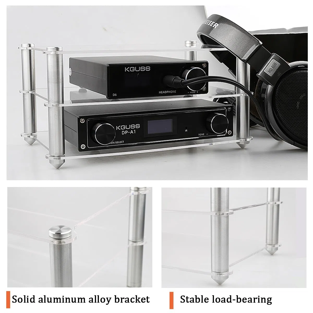 Mobile Stereo Hi Fi Rack In Acrilico, 2 Ripiani, Moderno, Scaffale Av, Per Giradischi, Soggiorno, Sala Giochi