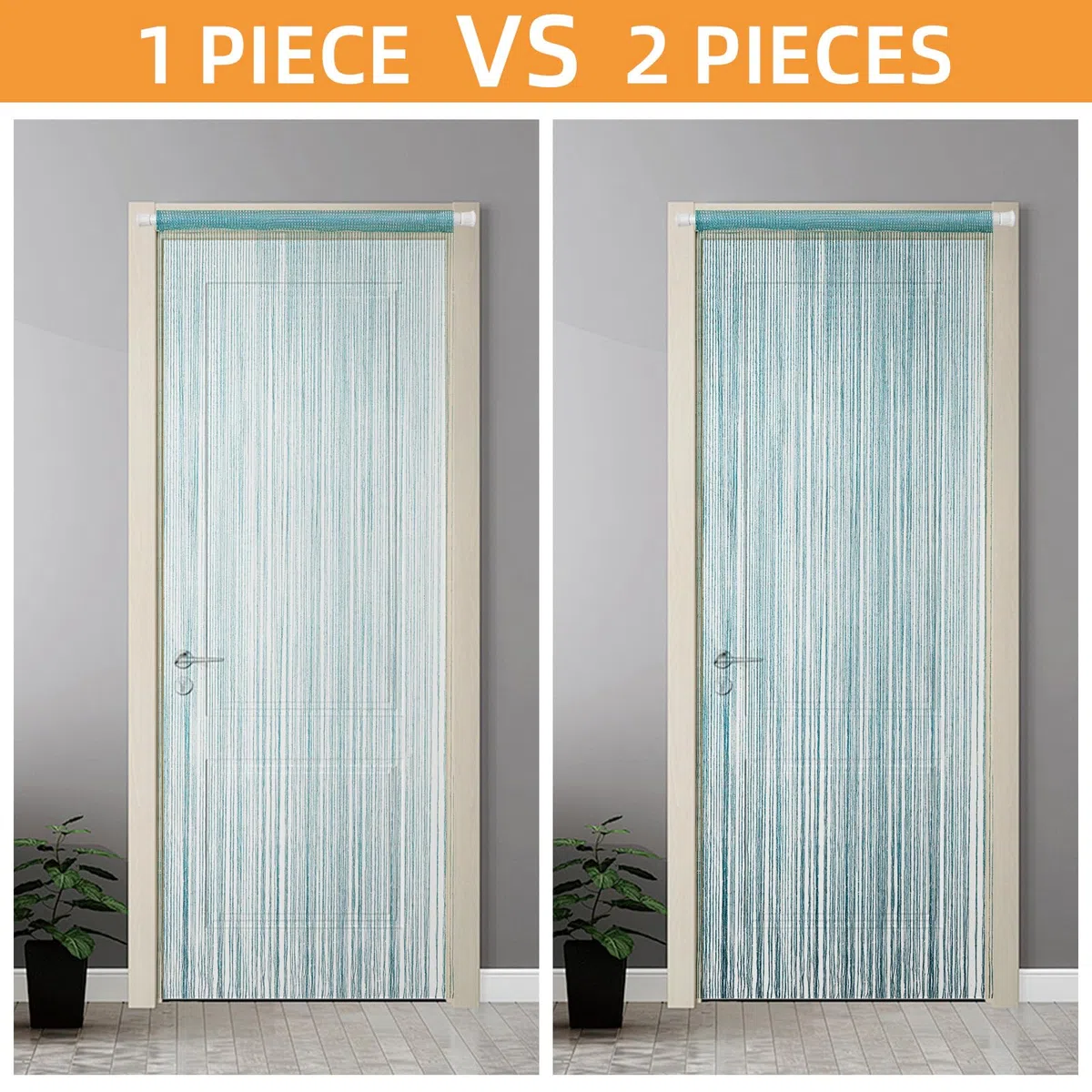 LITLANDSTAR 4 tende a fili per porta, con brillantini, decorazione per finestre, divisori e perle, per matrimoni, feste, 100 x 200 cm (blu)
