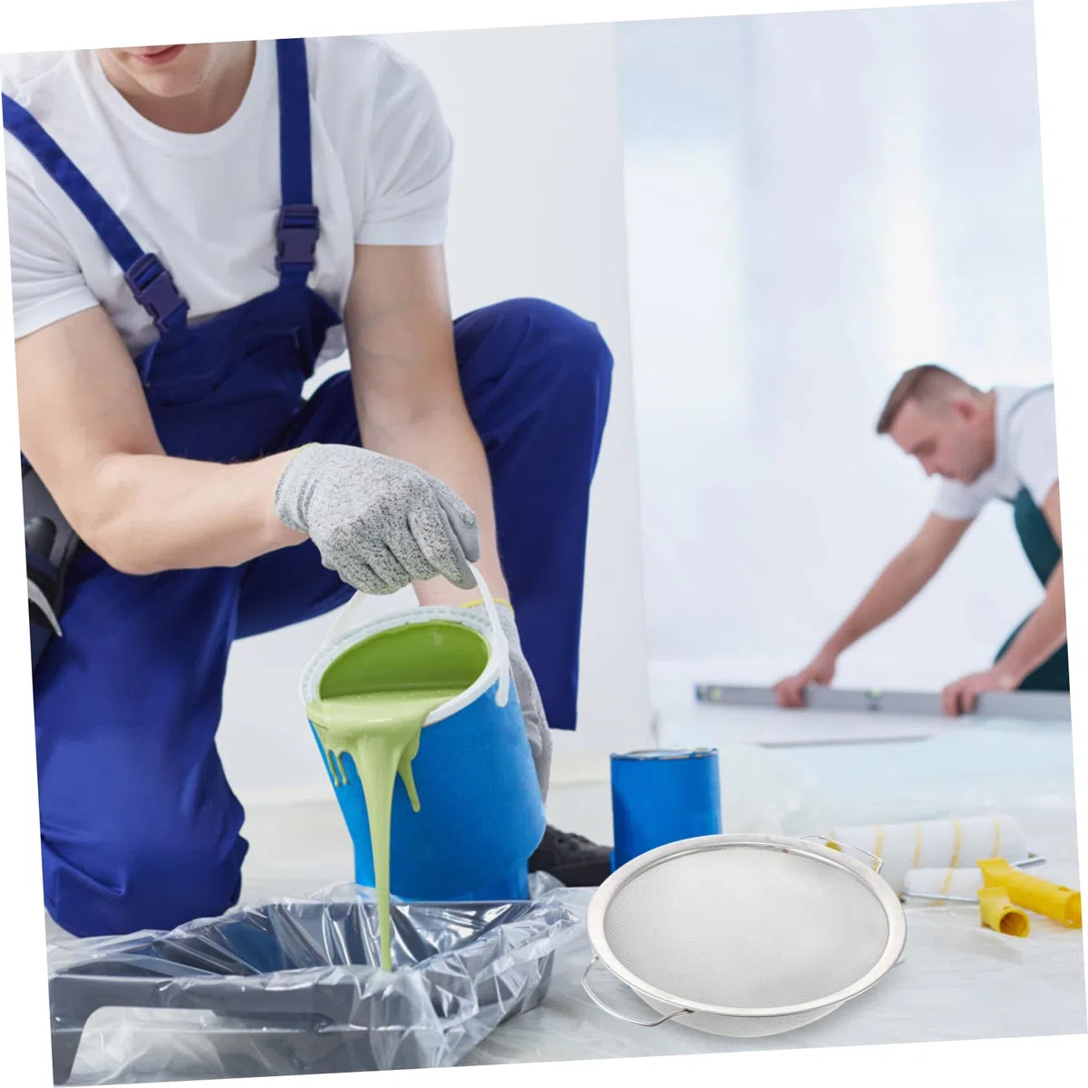 Filtro e Supporto per Secchio Spray in Acciaio Inossidabile per Vernice Argento per Filtrare Vernice Rete Fine per Pittura a Lattice