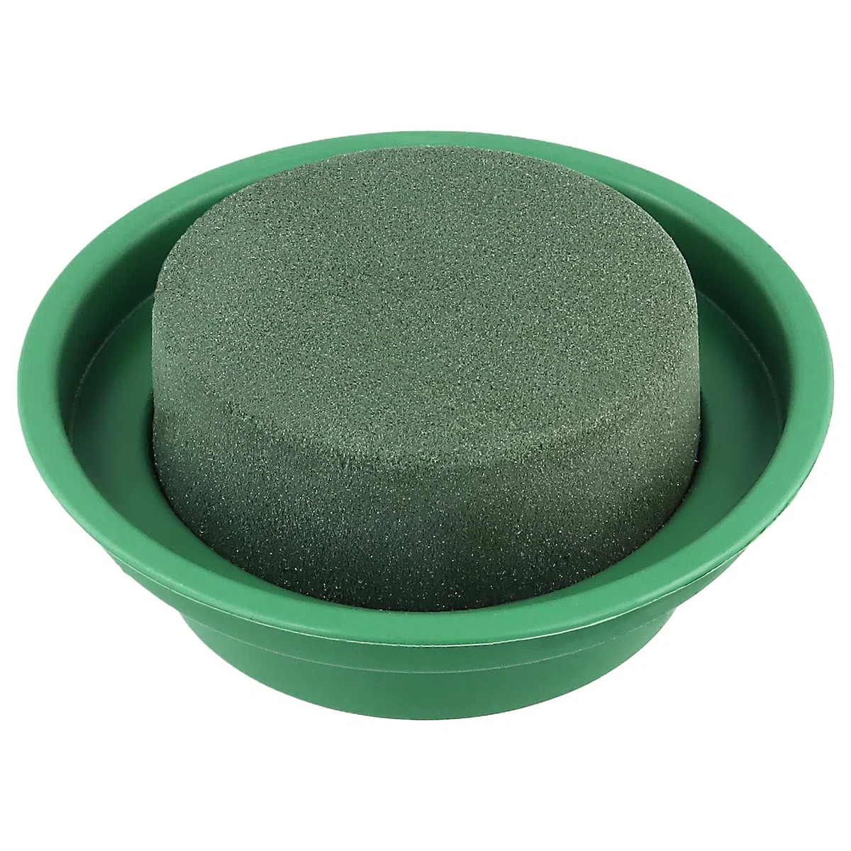 10 pezzi in schiuma floreale da 12 cm con ciotole, blocco rotondo in schiuma per fioristi da 12 cm, base rotonda in schiuma verde per fiori bagnati e secchi, con vassoio, per decorazioni di