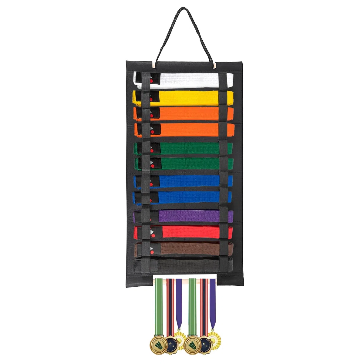 SUMNACON Supporto per cintura per arti marziali, 12 cinture pelliccia taekwondo, display medaglia, karatat, ninjitsu regalo personalizzato