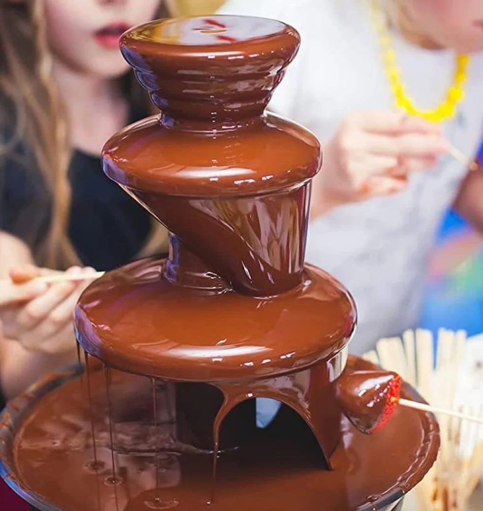 OCF17 Opal Grande 0.5L macchina elettrica a 3 livelli della fonduta della fontana di cioccolato dell'acciaio inossidabile con la base calda del vaso di fusione