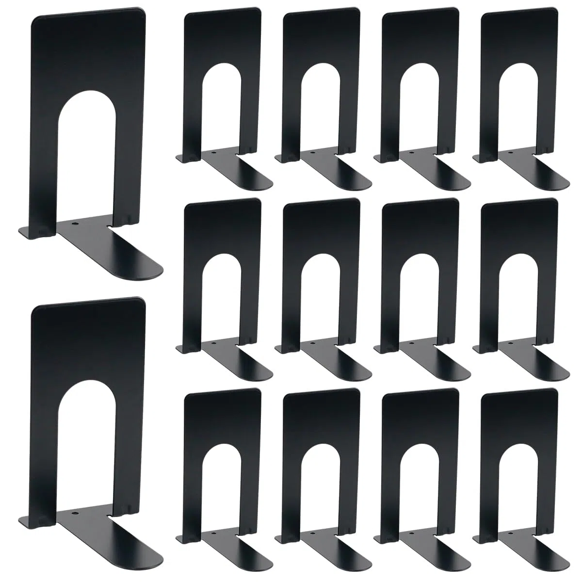 7 Paia Fermalibri, Fermalibri per Mensola Reggilibri in Metallo Utilizzato in Case Scuole Biblioteche Ufficio Studenti Regalo Nero Reggilibri 70 x 100 x 130 mm