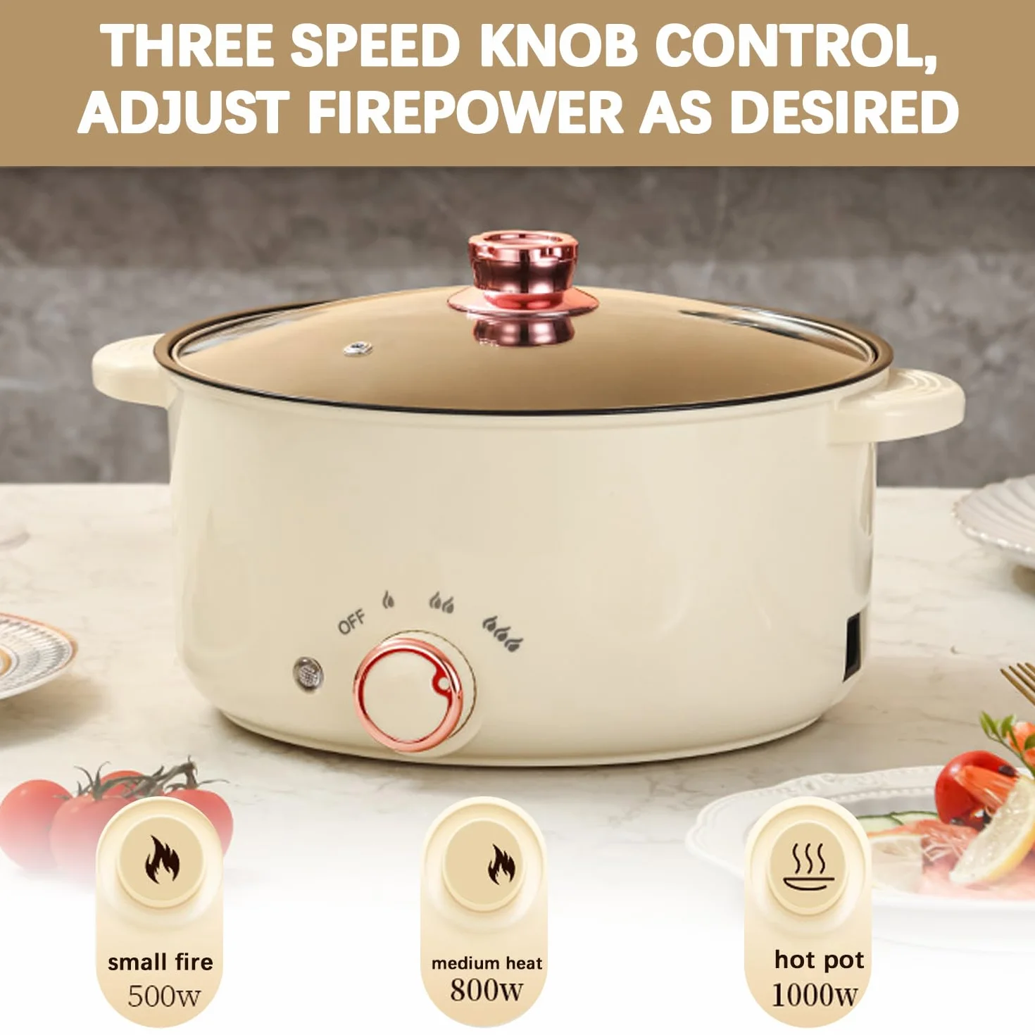Hot Pot Pentola elettrica da 2 Lati, 3,5 l, 1000 W, Tre regolazioni di Potenza, Antiaderente, Multifunzionale, pentola Veloce per arrosti, Ramen, fonduta