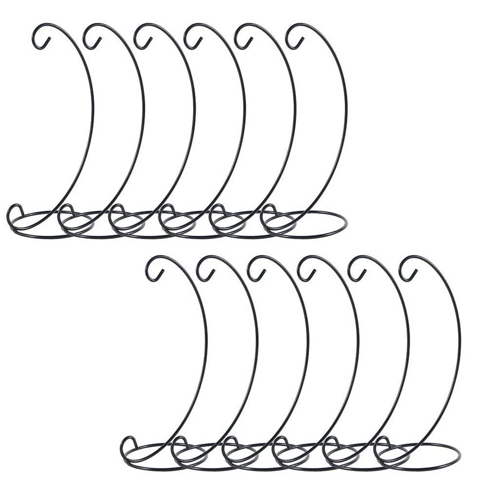 12 x supporti in metallo a forma di L per appendere decorazioni di Natale, supporto per appendere vetro, globo aria, pianta, terrario, decorazione per