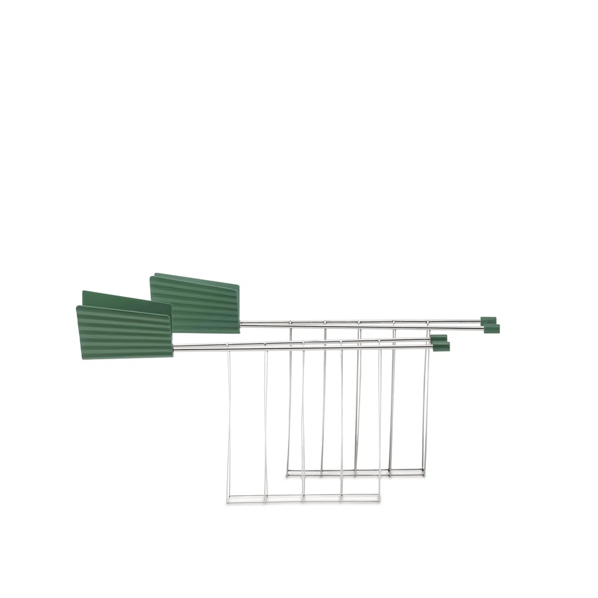 Alessi Plissé MDL08RA GR - Set di Due Pinze per Tostapane di Design, in Acciaio Inossidabile e Resina Termoplastica, Verde