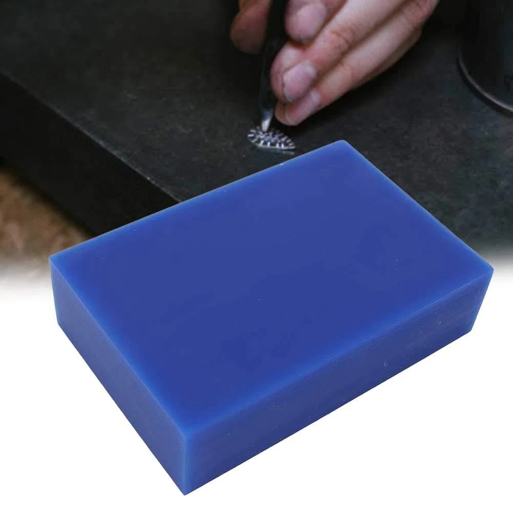 Blocco di cera blu per intaglio di gioielli, strumento professionale per la creazione di gioielli, accessorio in cera di paraffina atossica per intaglio con texture liscia, ideale (Blu)
