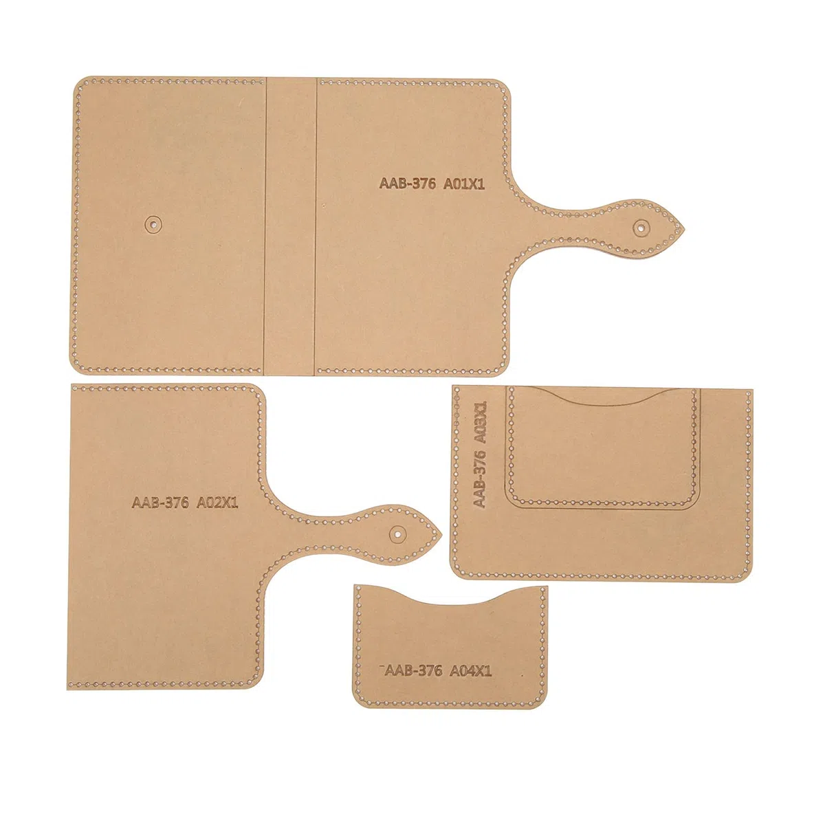 4 Pezzi Kit di Modelli in Acrilico, Modello di Portafoglio Per Borsa in Pelle, Set di Stencil Per Trapuntatura in Pelle, Modello di Borsa Per Passaporto, Stampino Per Taglio Laser, Strumento Artigiana