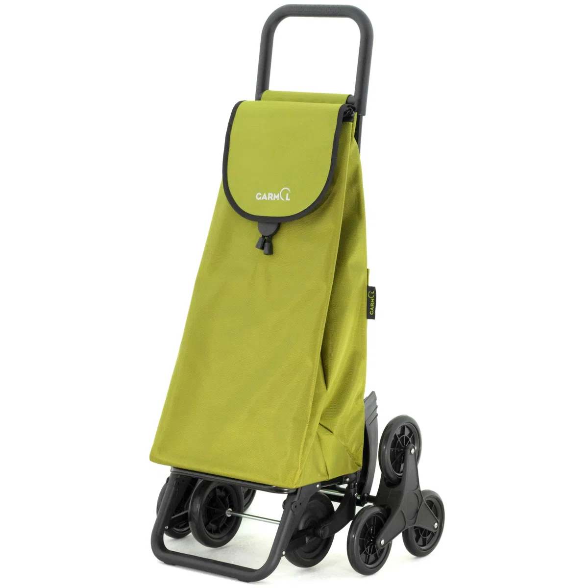 GARMOL Carrello della spesa pieghevole da 55 litri | Carrello della spesa 8 Ruote Salite Scale di Grande Capacità | Carrello della spesa Pieghevole Colore Verde Avocado