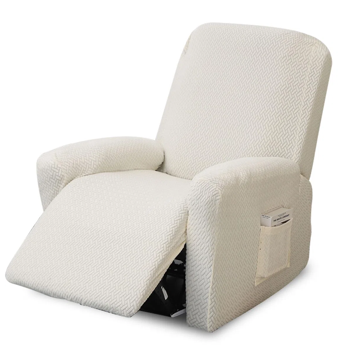 Fodere per poltrona, 4 pezzi, elasticizzato, con tasche, lavabile, elasticizzato, per poltrona relax (beige)