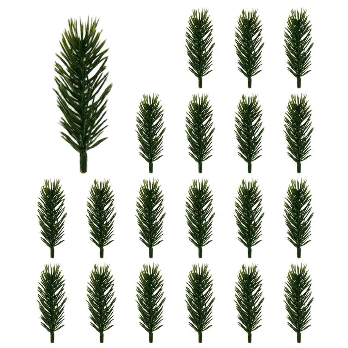 60 aghi artificiali di pino verde, aghi di pino natalizio, piccoli ramoscelli di pino innevati per decorazioni per la casa, 8 cm