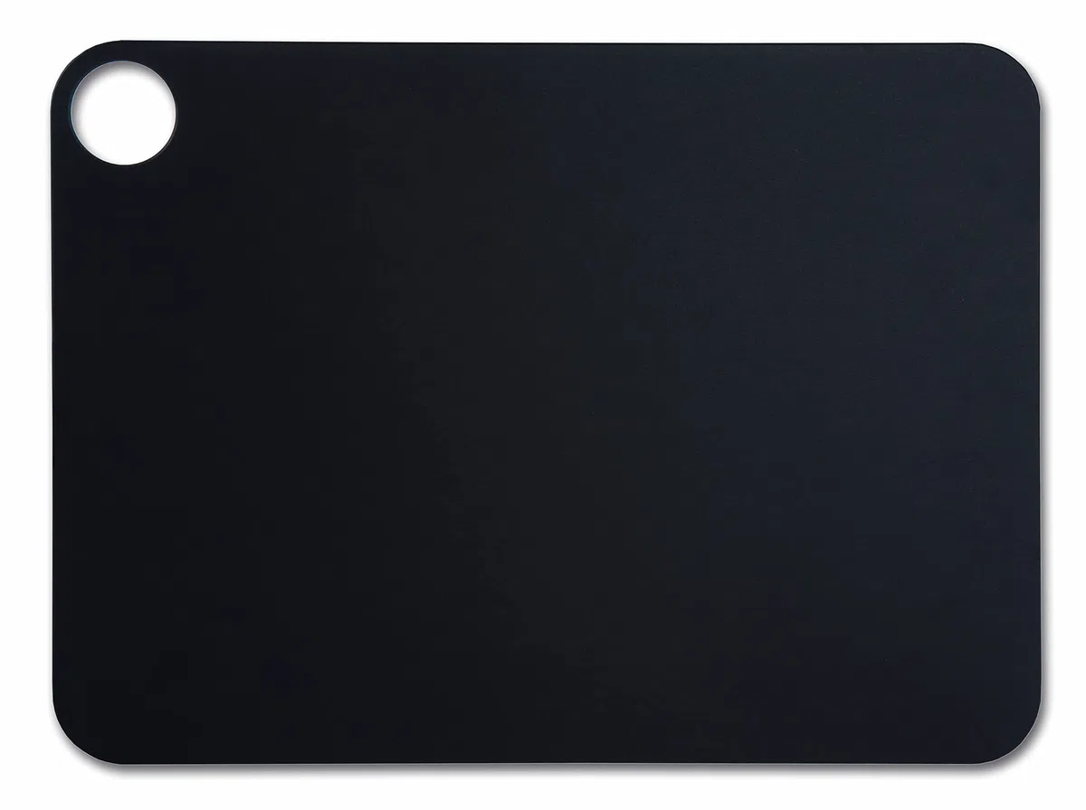 ARCOS Tavola da Taglio con Foro per Appendere, Superficie Liscia in Fibra di Cellulosa e Resina, Utensile Professionale, Vassoio da Servizio, Colore Nero, 148,4 x 109 mm