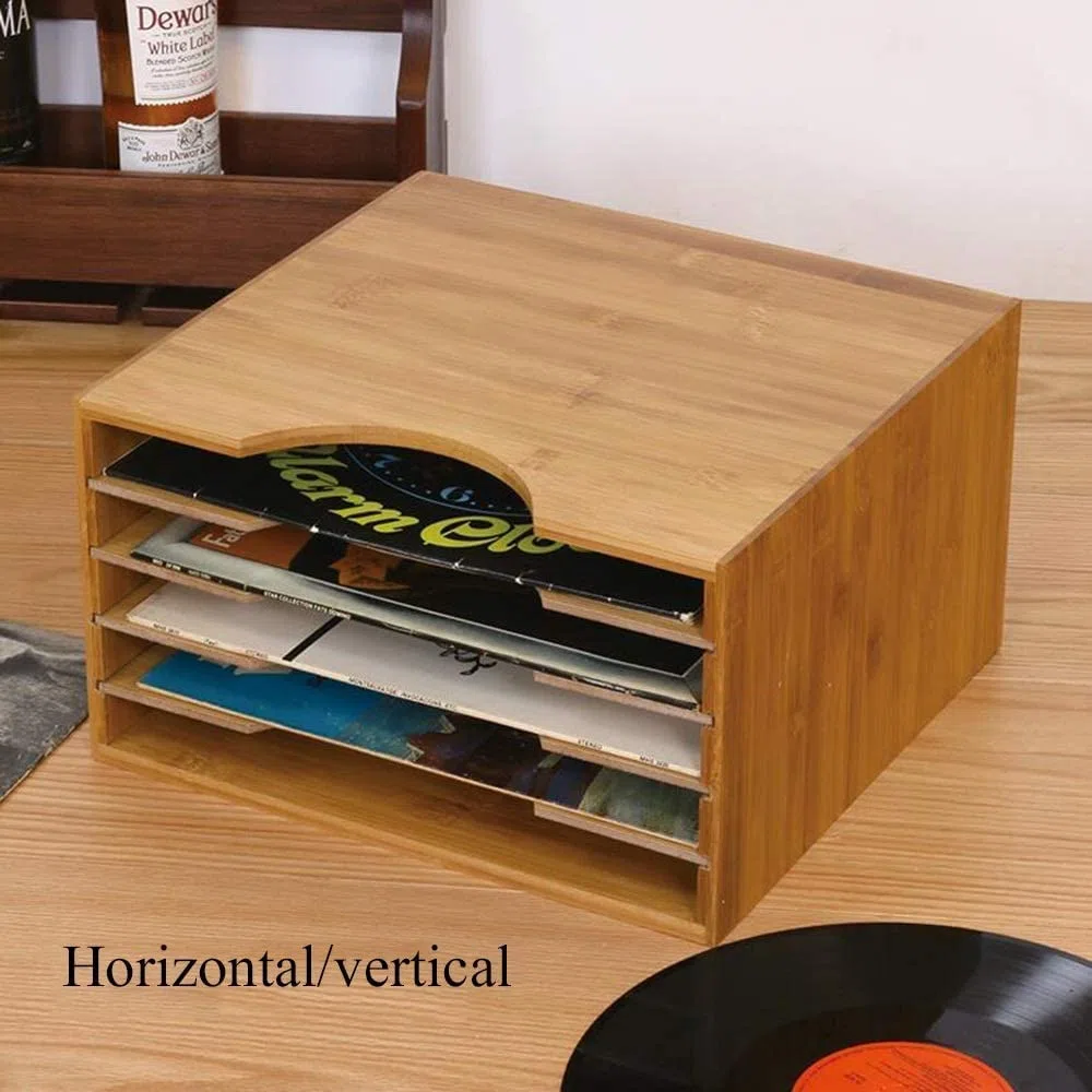 BA 40 Mobile espositore in vero legno di Bamboo per circa 40 dischi LP 33 giri