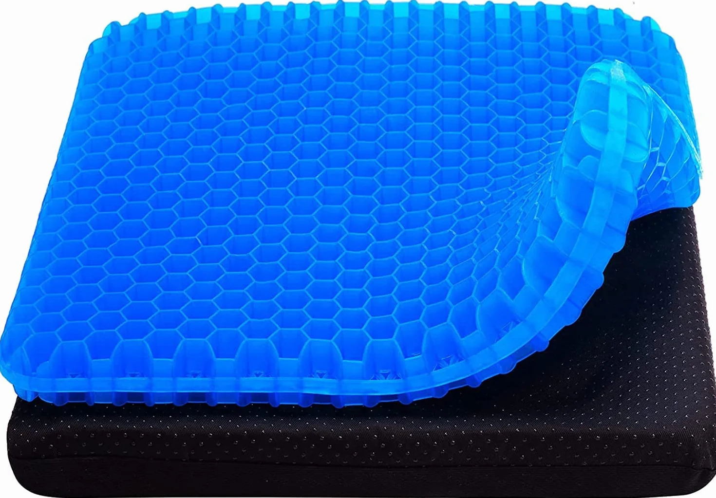 Large Nuovo cuscino in gel per seduta, design a nido d'ape a doppio strato spesso per ridurre la pressione nella zona coccigea, ideale per auto, ufficio, casa, sedia a rotelle e sedia