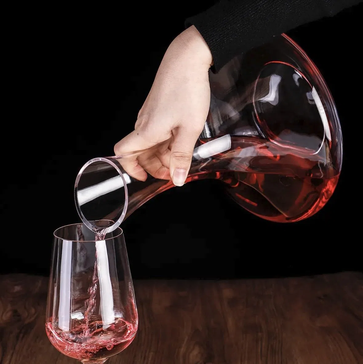 OCEANO Decanter Vino Caraffa per Decantare Areare Vino Rosso Vetro Trasparente Travaso Elegante Moderno Versatore per Serate Feste Idea Regalo Papà (Decanter, 1.78)