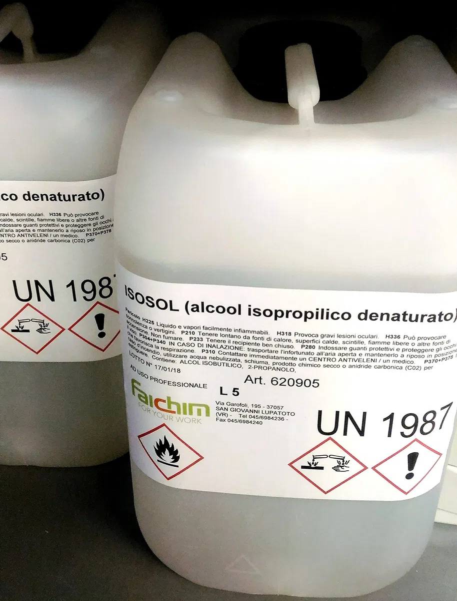 ALCOOL ISOPROPILICO IPA 97% - ISOSOL ISOPROPANOLO, 5 Litri