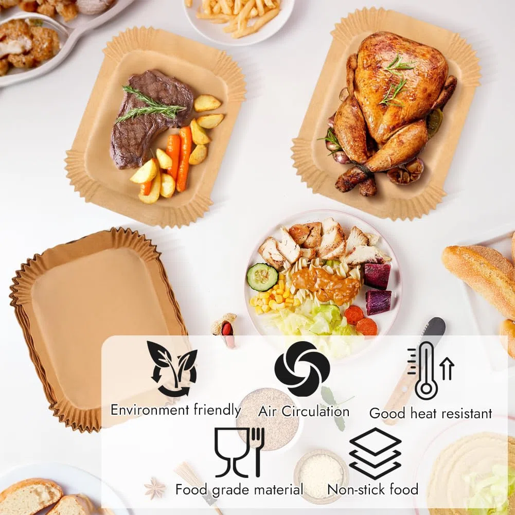 Carta da forno per Moulinex Dual Easy Fry XXL 11L, Accessori per Gidgimo Air Fryer XXL 10L (6L + 4L), Carta per doppia frittoia a aria 6,5L/4,5L