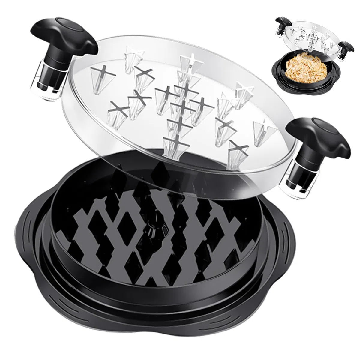 1 Pezzo Divisore di Seta A Petto di Pollo Nero, Frantoio di Pollo Creativo, Maniglia Ergonomica, Frantumazione di Carne Anti-Slittamento, Elicottello A Pollo Multifunzione.