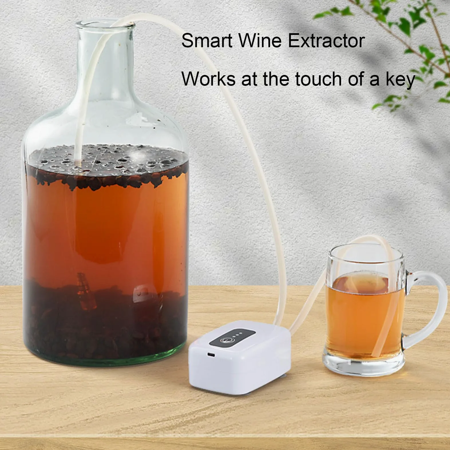 SIXRUN Pompa Elettrica per Vino, Pompa per Dispenser di Vino Portatile, Apertura Facile Erogazione Senza Sforzo, Materiale ABS Varie Opzioni di Bevande Design Compatto (Tipo di tubo da 1 m di