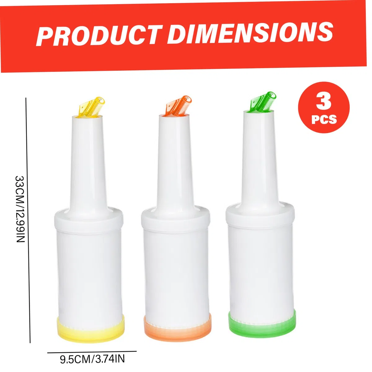 Bottiglie per versare succhi da bar da 3 pezzi, dispenser per liquori di capacità da 1 litro, bancone per insalate in plastica leggera e mixer per cocktail per baristi