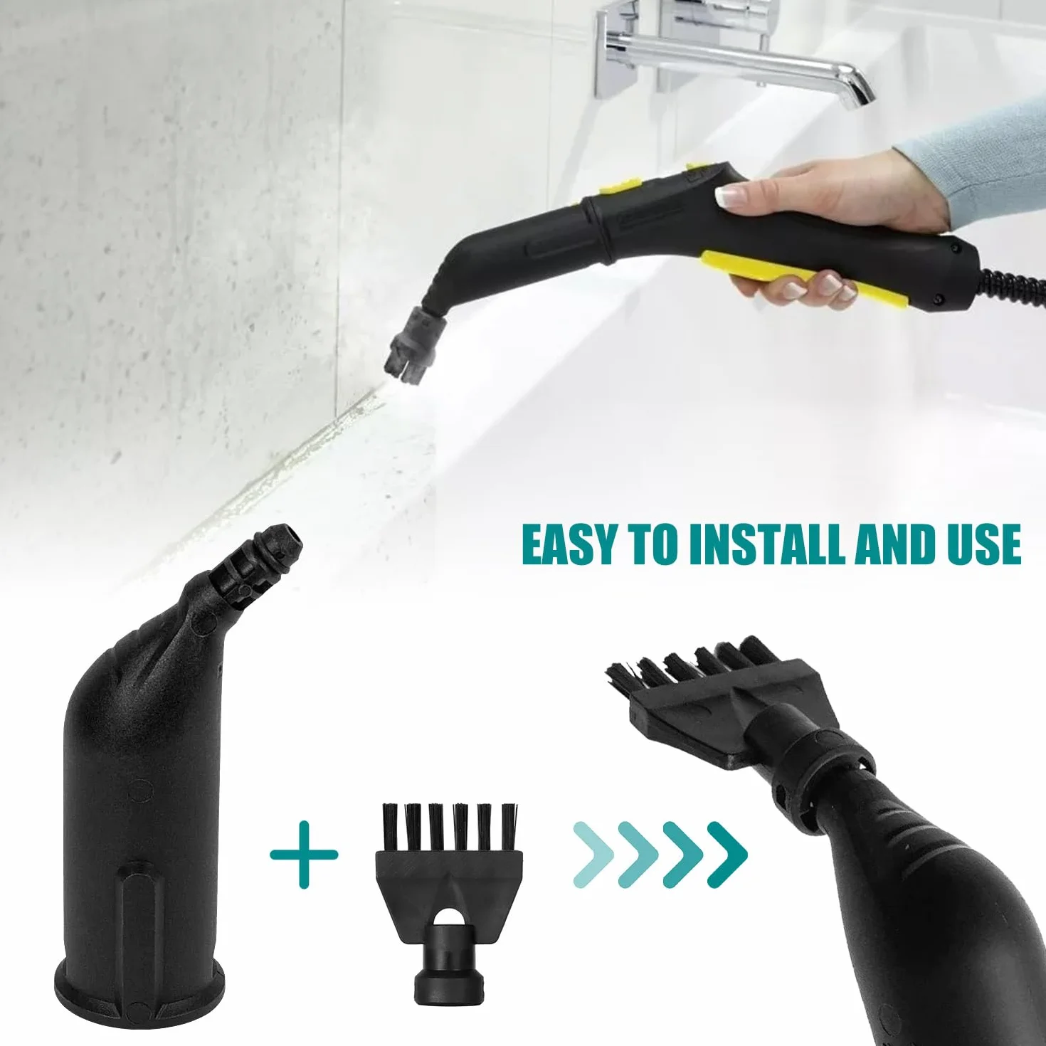 14 pezzi per pulitore a vapore Kärcher EasyFix SC1 SC2 SC3 SC4 SC5, con ugello di prolunga, spazzola rotonda, spazzola per fughe, panni in microfibra e raschietto, accessori per pulitore a vapore