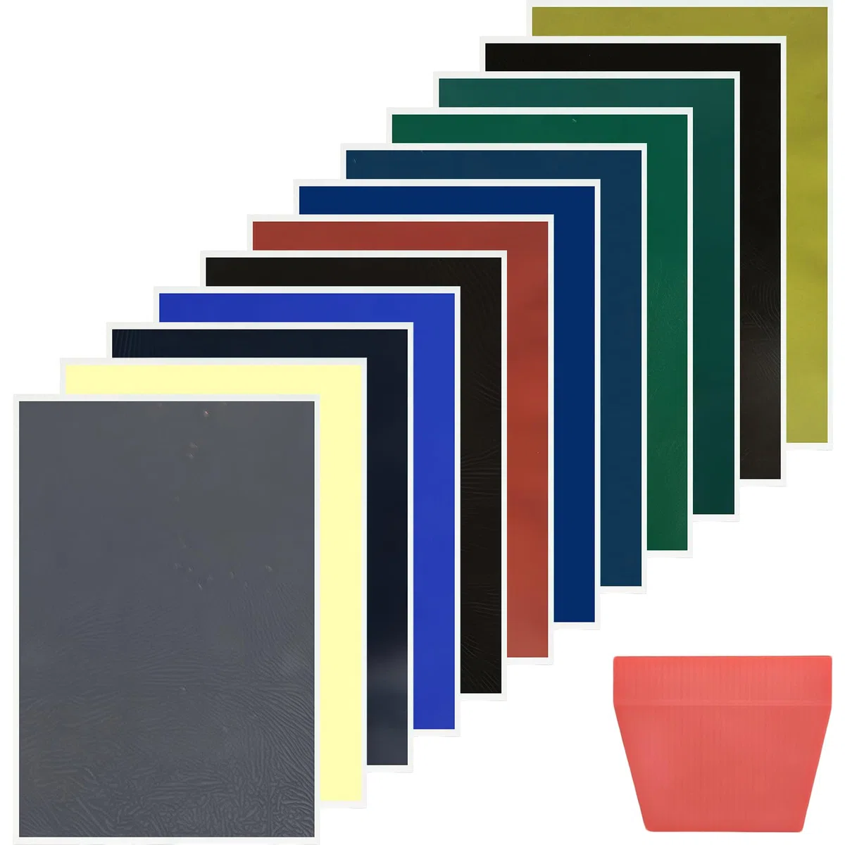 BAIFULAI Carta colorata per incisione laser, 12 pezzi, 39 x 27 cm, incisione laser con raschietto, carta colorata, per vetro, cristallo, ceramica, pietra acrilica